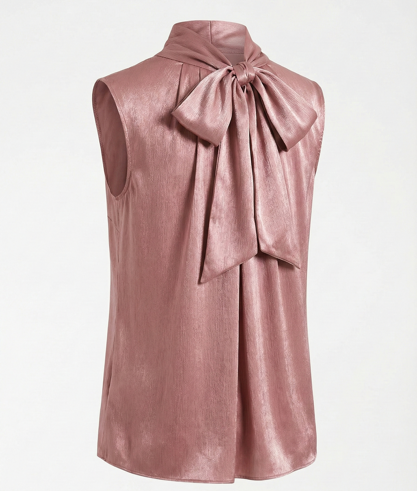 Rose Dusk Bow-Back Satin Top