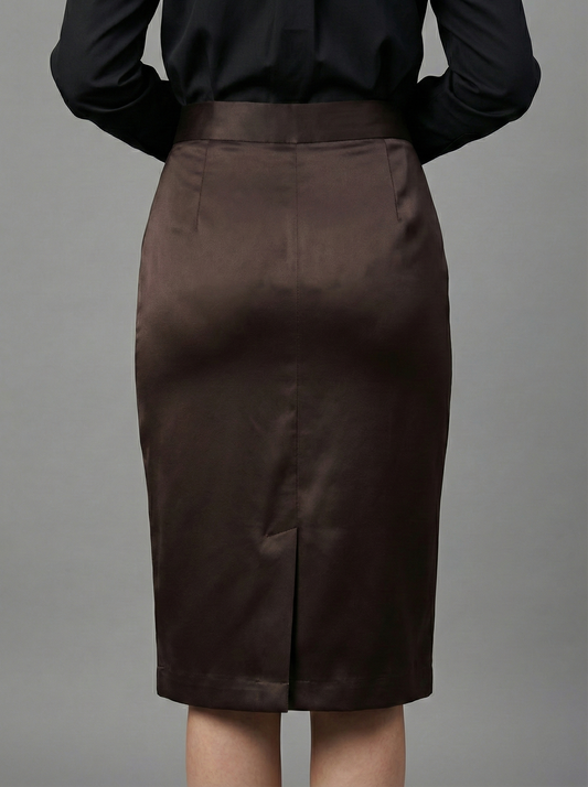 Mocha Grace Satin Skirt