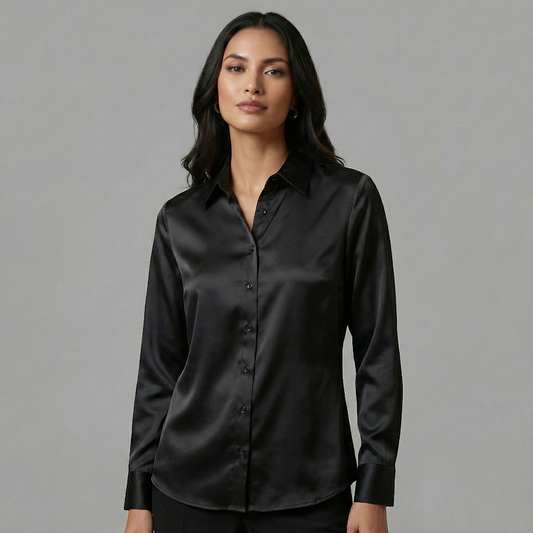 Noir Luxe Satin Shirt