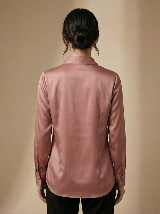 Rose Éclat Satin Shirt