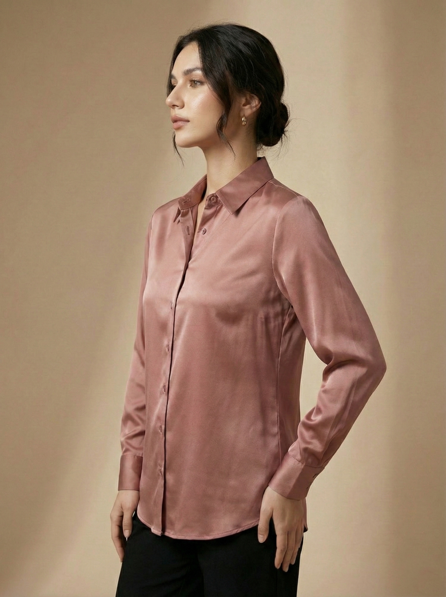 Rose Éclat Satin Shirt