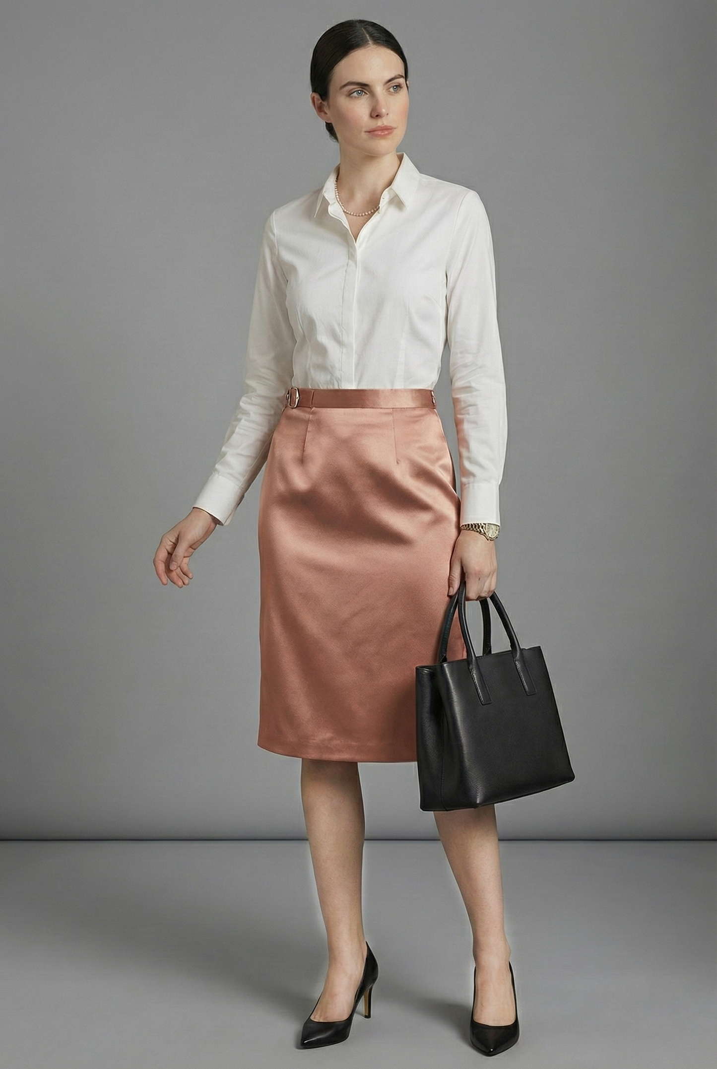 Rose Éclat Satin Skirt
